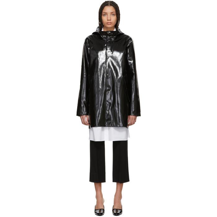 Stutterheim Black Highgloss Stockholm Raincoat In 1729 1001 B ModeSens