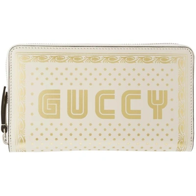 Shop Gucci White Guccy Sega Logo Wallet In 8711 White