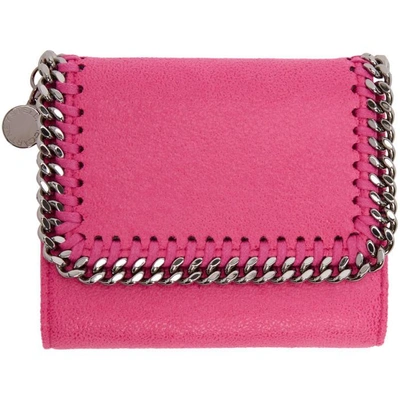 Shop Stella Mccartney Pink Falabella Small Flap Wallet