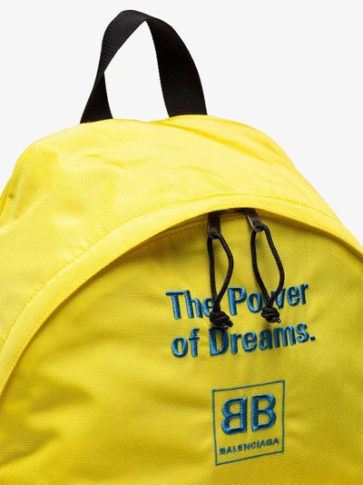 Shop Balenciaga Power Of Dreams Embroidered Backpack In Yellow/orange