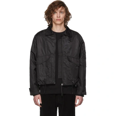 Shop Lhomme Rouge Black Clerk Bomber Jacket