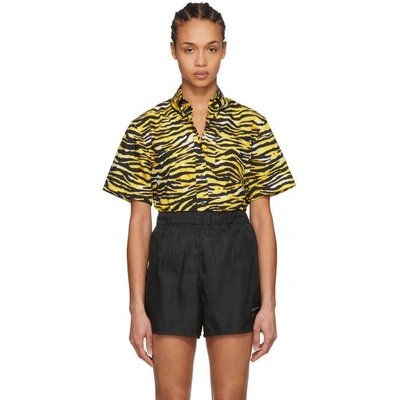 Shop Prada Multicolor Tiger Shirt In F0388 Topaz