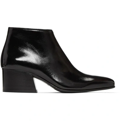 Shop Acne Studios Black Lusinda Ankle Boots In Solid Black