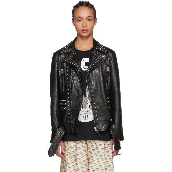 gucci studded leather jacket