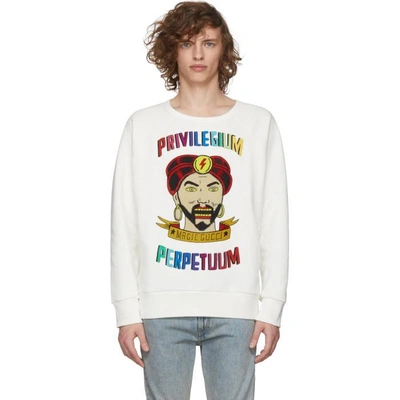 Shop Gucci White Sergio Mora Fortune Teller Sweatshirt In 9169 White