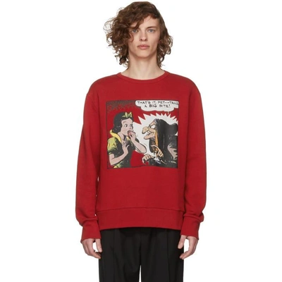 Shop Gucci Red Snow White Sweatshirt