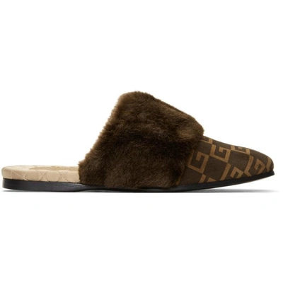 Shop Gucci Brown Lawrence Gg Slides In 2072 Brown