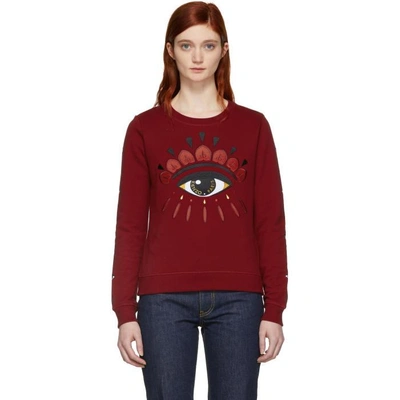 Shop Kenzo Red Eye Sweatshirt In 22 Cherry