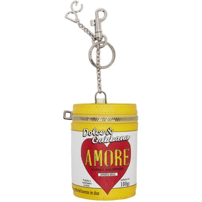 Shop Dolce & Gabbana Multicolor 'amore' Energy Can Keychain
