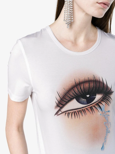 Shop Adam Selman Eye Print T Shirt In White