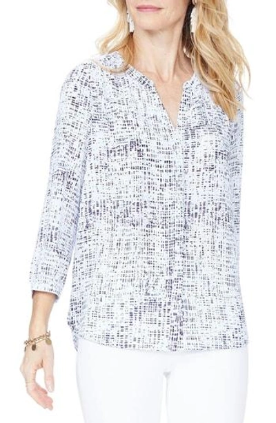 Shop Nydj Pleat Back Blouse In Into The Mystic Tranquility