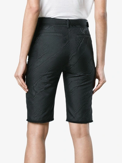 Shop Off-white High Waisted Long Moiré Tailored Shorts In Black