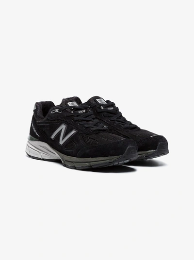 Shop New Balance 990v4 Lace-up Leather Sneakers In Black