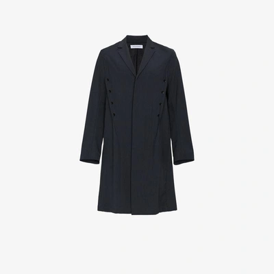 Shop Kiko Kostadinov Single Breasted Wool Mohair-blend Coat In Grey