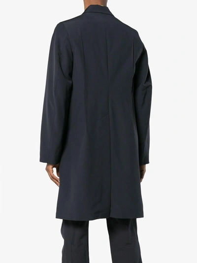 Shop Kiko Kostadinov Single Breasted Wool Mohair-blend Coat In Grey