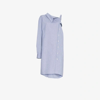 Shop Ambush Mid-length Long Sleeve Shirt Dress In Blue