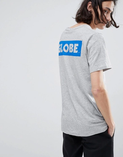 Shop Globe T-shirt With Back Sticker Logo Print In Gray - Gray