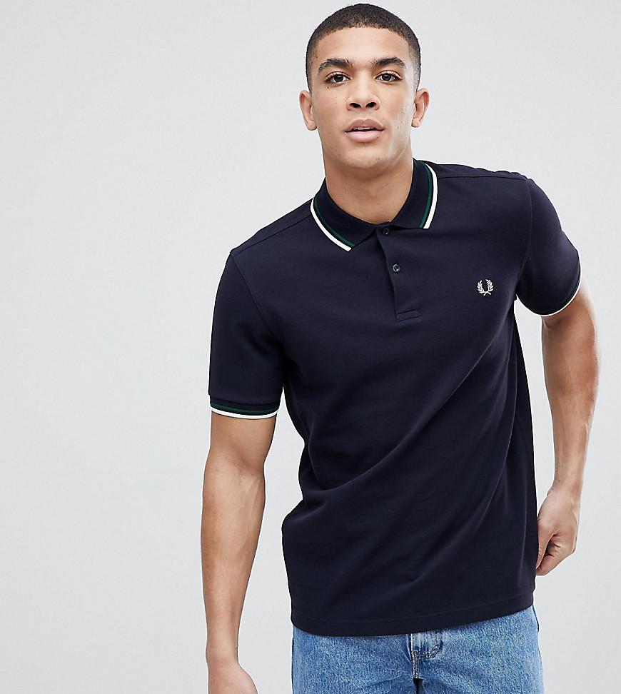 Fred Perry Twin Tipped Logo Polo Shirt In Navy Exclusive At Asos - Navy |  ModeSens