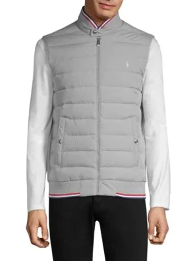 Shop Polo Ralph Lauren Double-knit Tech Vest In Grey