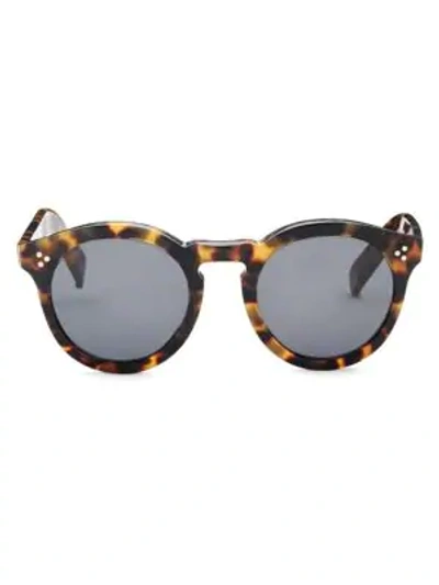 Shop Illesteva 50mm Leonard Ii Tortoise Round Sunglasses