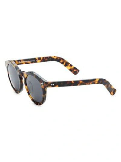 Shop Illesteva 50mm Leonard Ii Tortoise Round Sunglasses