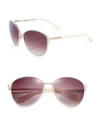 Shop Tom Ford Penelope Metal Cat Eye Sunglasses In White