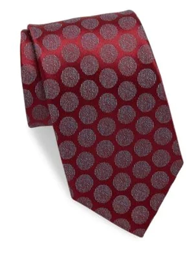 Shop Charvet Silk & Linen Moon Tie In Red