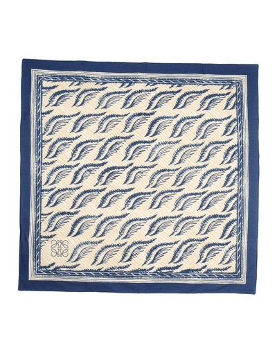 Shop Loewe Square Scarves In Dark Blue