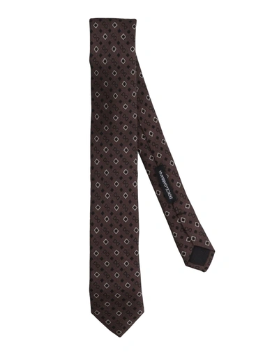 Shop Dolce & Gabbana Tie In Dark Brown