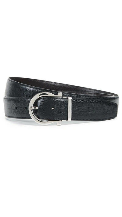 Shop Ferragamo Gancini Adjustable Reversible Belt In Black/brown