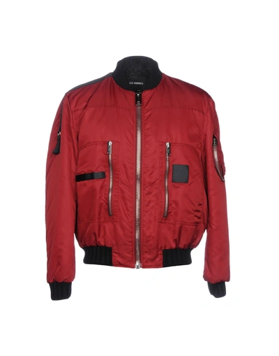 Shop Les Hommes Jackets In Maroon