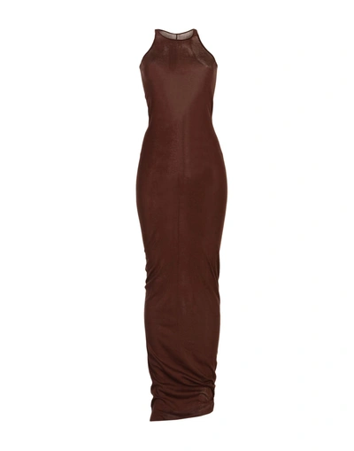 Shop Rick Owens Long Dresses In Cocoa