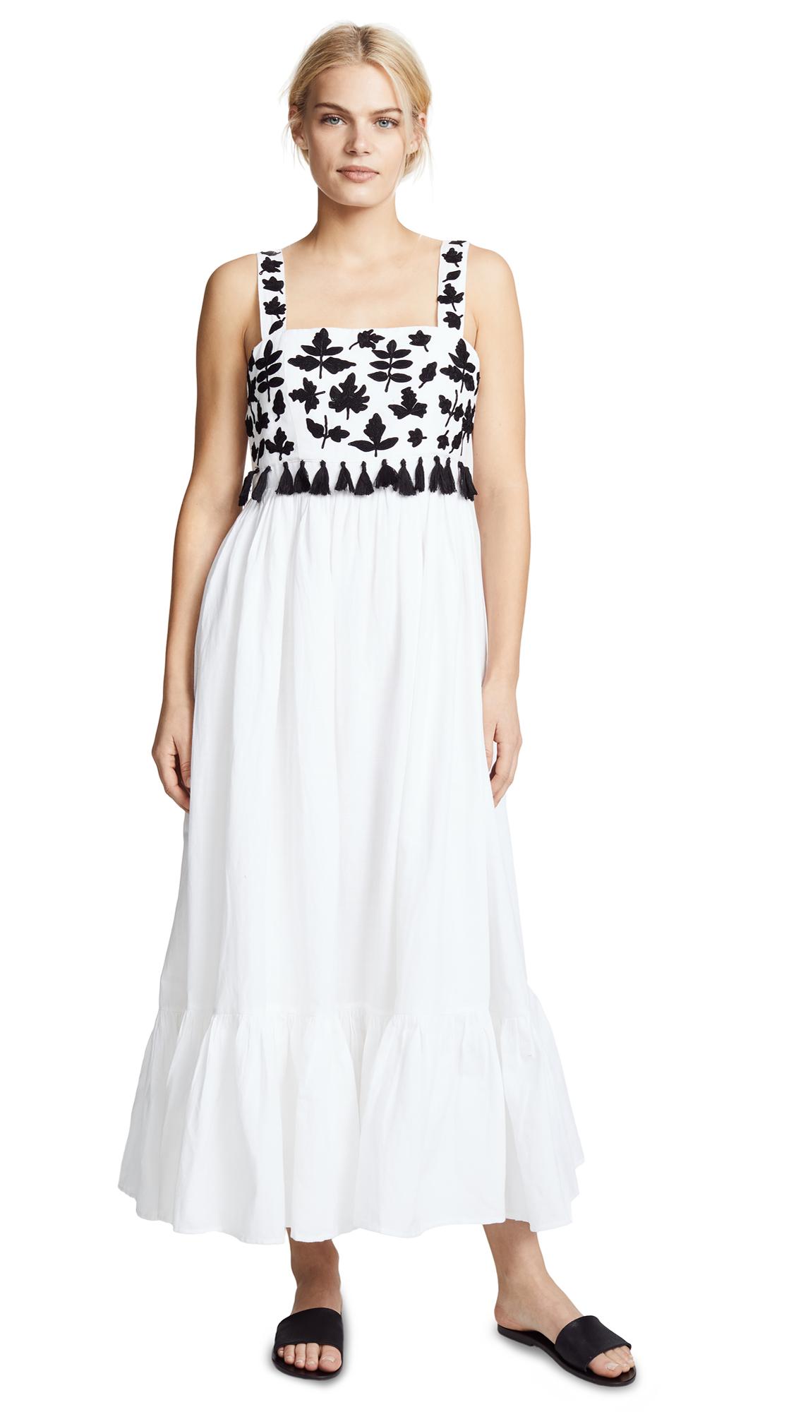 white tassel midi dress