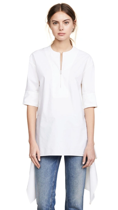 Shop Cedric Charlier Blouse With Zipper In White