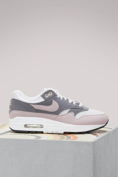 Shop Nike Air Max 1 Sneakers In Vast Grey/particle Rose-gunsmoke-black