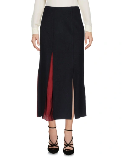 Shop Jil Sander 3/4 Length Skirt In Dark Blue