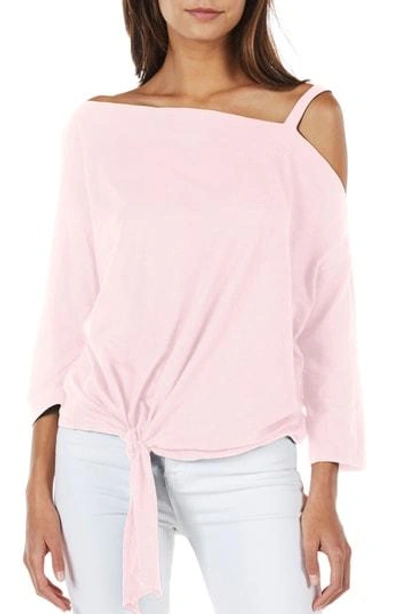 Shop Michael Stars Knot Front Top In Tickle