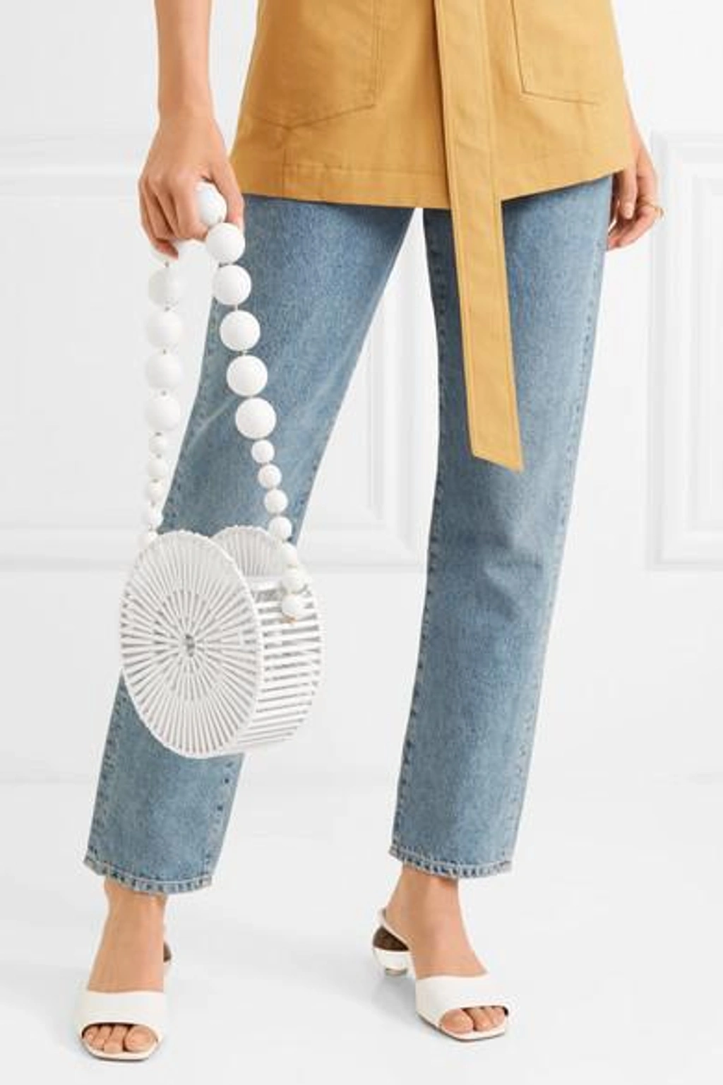 Cult Gaia Luna Bamboo Shoulder Bag In White ModeSens
