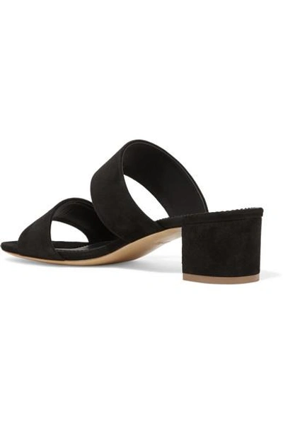 Shop Mansur Gavriel Suede Mules In Black