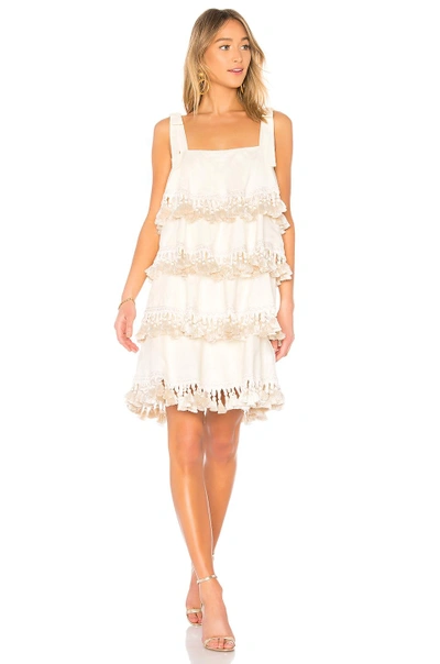 Shop Mestiza New York Palma 4 Tiered Tassel Dress In Ivory