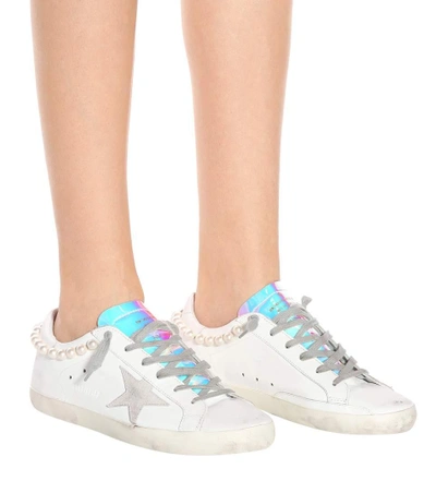 Shop Golden Goose Superstar Leather Sneakers