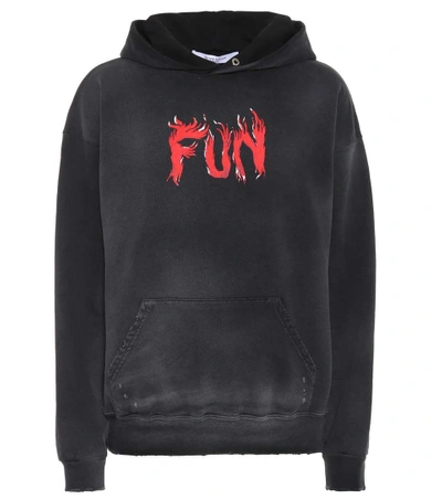 Shop Givenchy Printed Cotton Hoodie In Black
