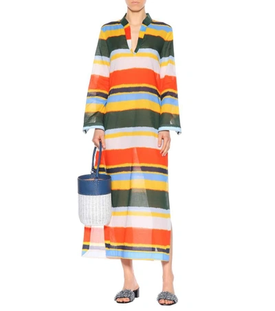 Shop Tory Burch Stephanie Cotton Kaftan In Multicoloured