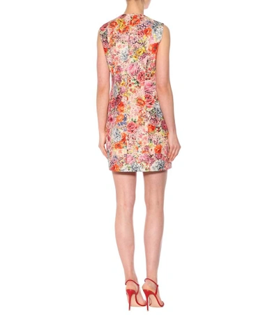 Shop Valentino Floral-printed Silk-blend Dress In Multicoloured