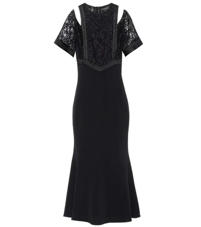 Shop David Koma Cotton-blend Dress In Black