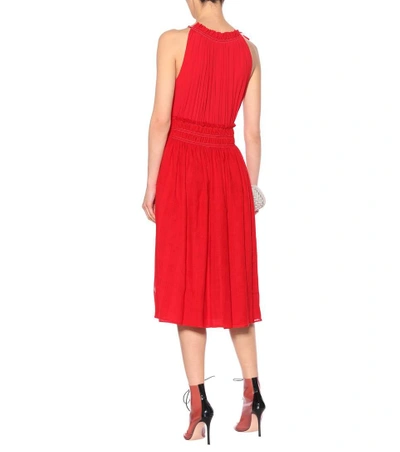 Shop Altuzarra Sleeveless Linen And Cotton Dress In Red