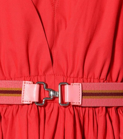 Shop Fendi Cotton Dress In Red