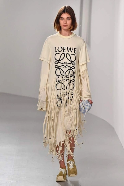 Shop Loewe Cotton And Silk Dress