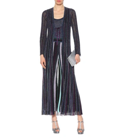 Shop Missoni Striped Coat In Multicoloured