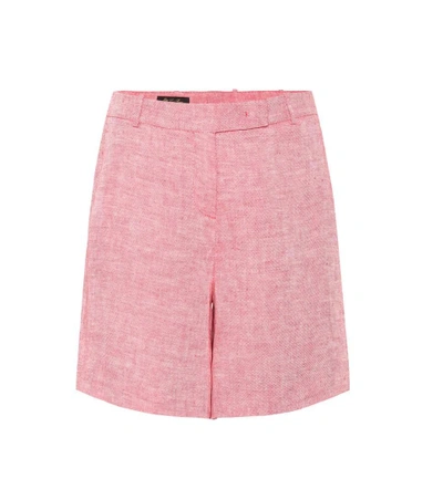 Shop Loro Piana Linen Shorts In Piek